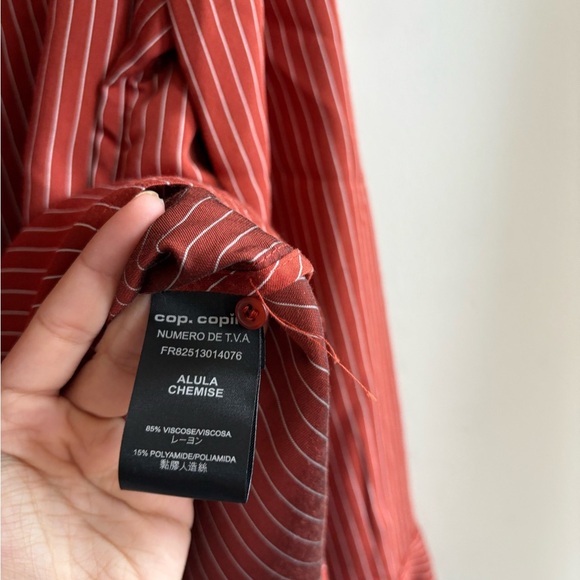 Cop.Copine - Alula Chemise Striped Button-up Vicose Blend Shirt size 40 - Picture 12 of 16